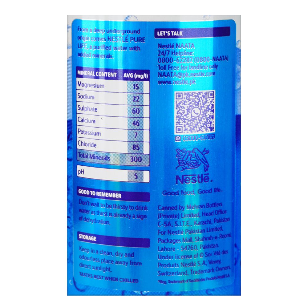 Nestle Pure Life Sparkling Water 250ml Can