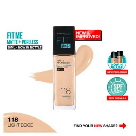 Maybelline new york fit me matte & poreless liquid foundation 30 ml