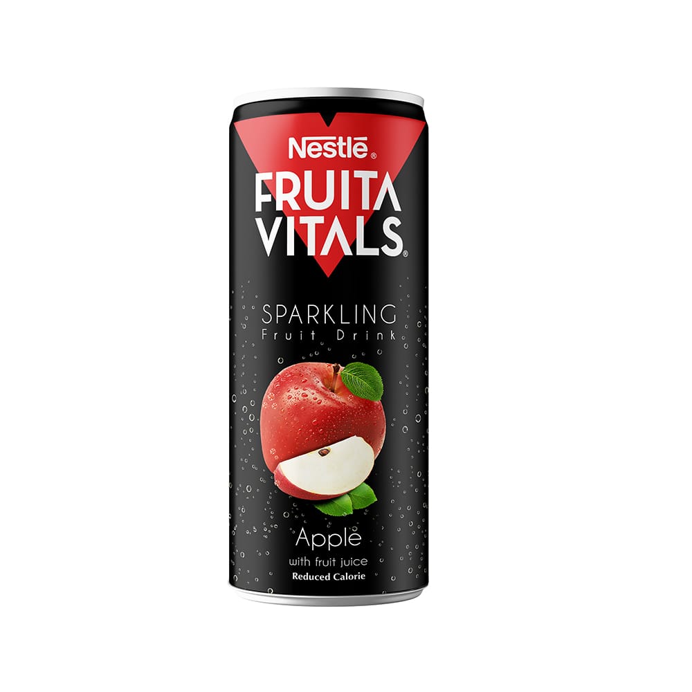 Nestle Fruita Vitals Sparkling Apple Juice Can 250ml