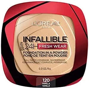 Loreal Paris Infallible 24Hr Fresh Wear Face Powder Foundation - 120 Vanilla