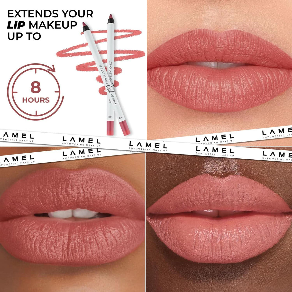 LAMEL Long lasting Gel Lip Liner - 408 Pink Plum