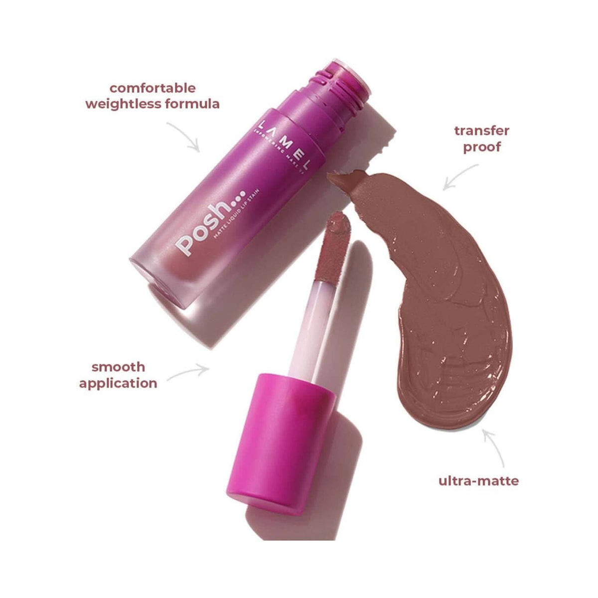 LAMEL Posh Matte Liquid Lip Stain - 403 Daily Nude 4gm