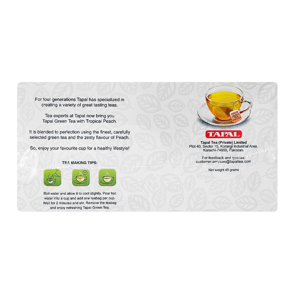 Tapal Tropical Peach Green Tea Bags 30-Pack