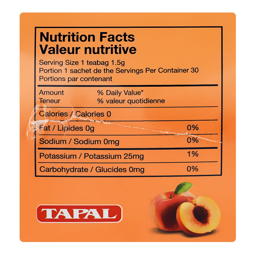 Tapal Tropical Peach Green Tea Bags 30-Pack