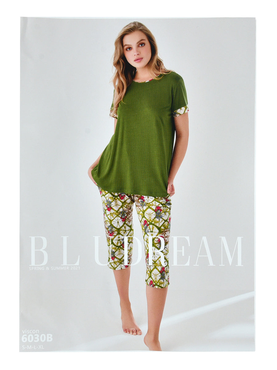 Blue Dream Ladies S/S Top With Capri 6030