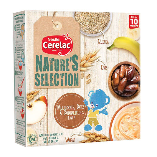 Nestle Cerelac Natures Selection Cereal, Multigrain, Dates & Bananalicious 175g
