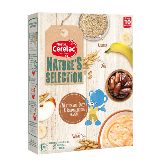 Nestle Cerelac Natures Selection Cereal, Multigrain, Dates & Bananalicious 350g