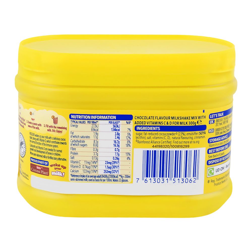 Nesquick Chocolate Flavour Milkshake Mix 300g
