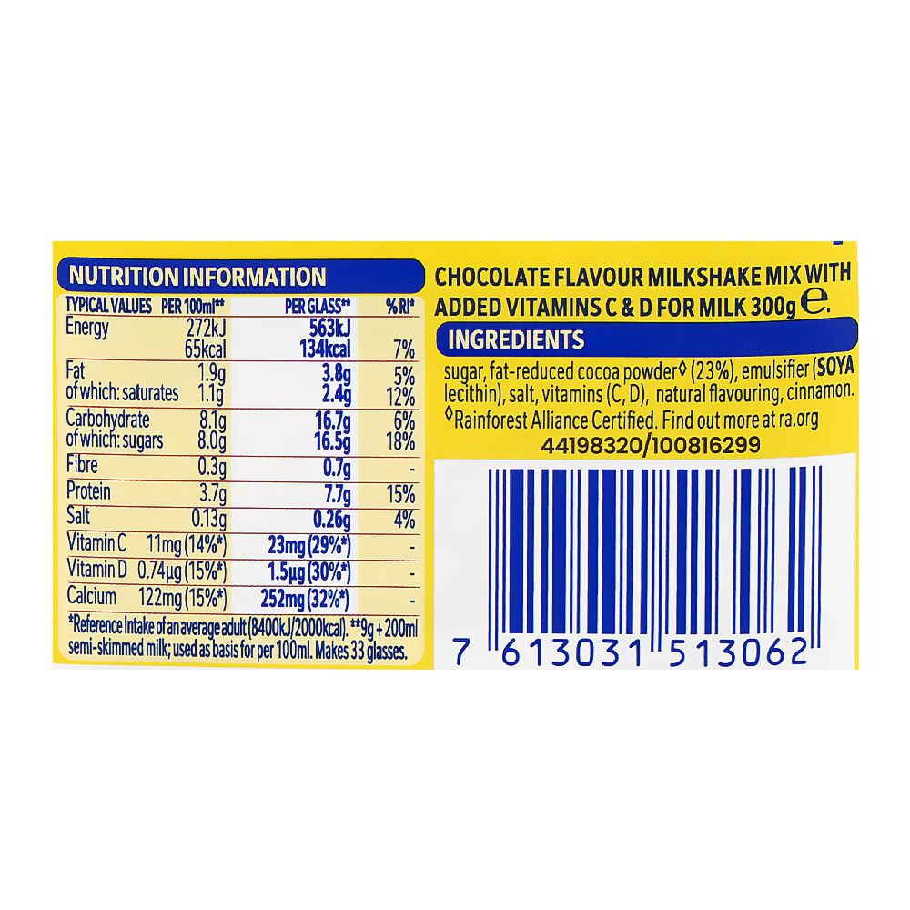Nesquick Chocolate Flavour Milkshake Mix 300g