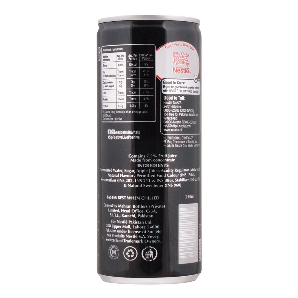 Nestle Fruita Vitals Sparkling Apple Juice Can 250ml