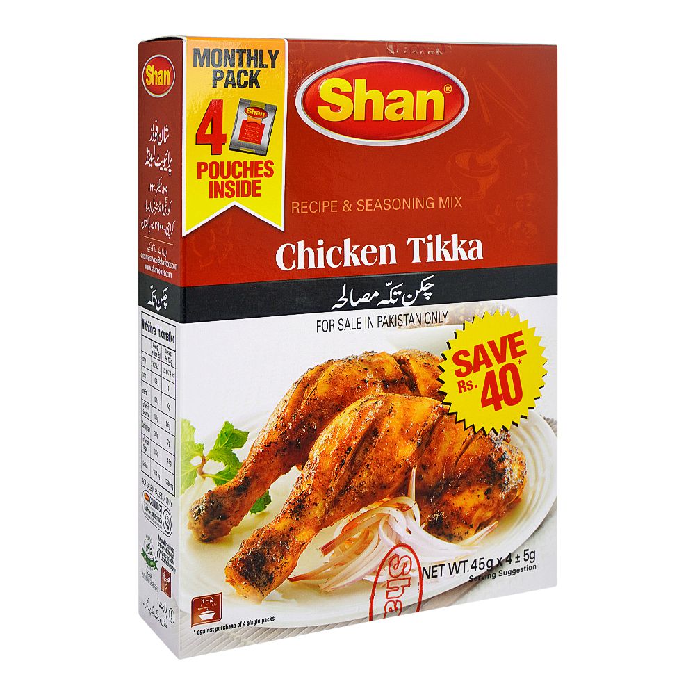 Shan Chicken Tikka Recipe Masala 45g X 4packs Inside