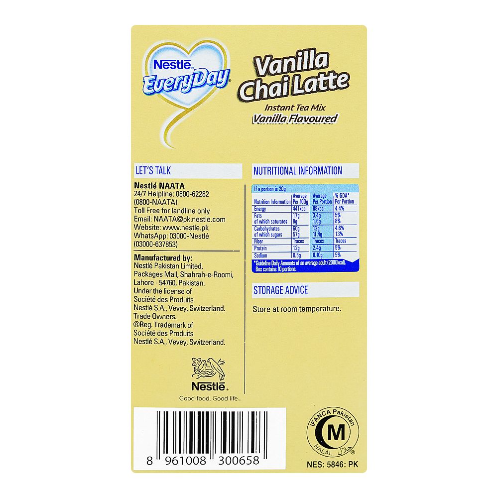 Nestle Everyday Vanilla Chai Latte 1-Sachet 20g
