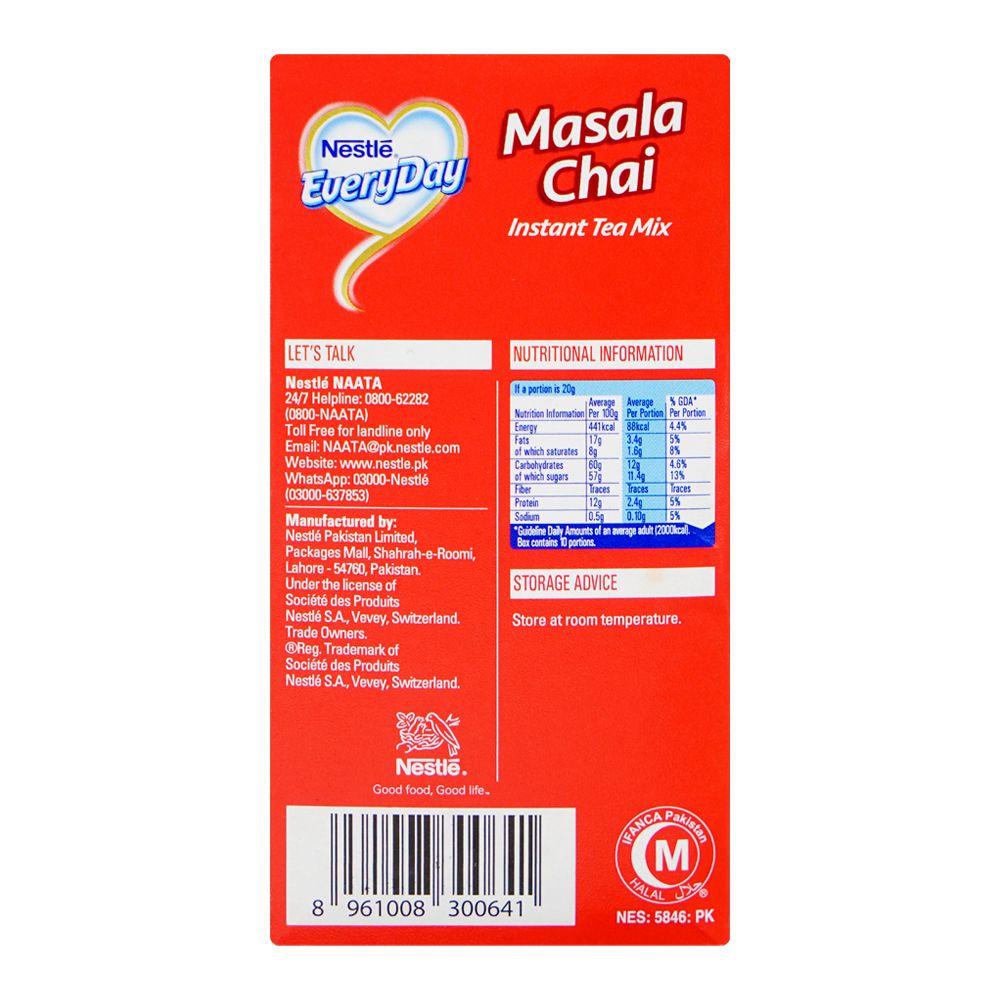 Nestle Everyday Masala Chai, Instant Tea Mix 1-Sachet 20g