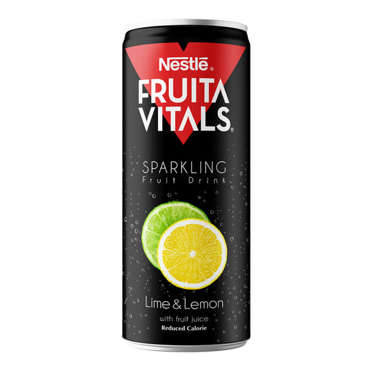Nestle Fruita Vitals Sparkling Lime & Lemon Juice 250ml Can