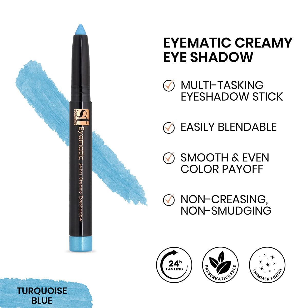 ST London - Eyematic Creamy Eye Shadow - Turquoise Blue