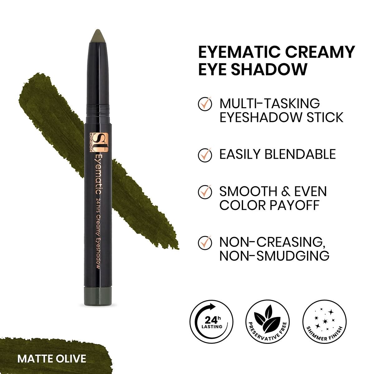 ST London - Eyematic Creamy Eye Shadow - Matte Olive