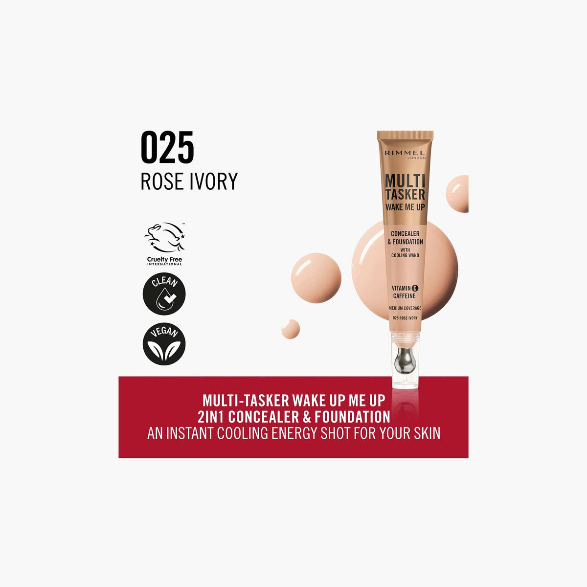 Rimmel London Multi Tasker Concealer Wake Me Up 025 Rose Ivory