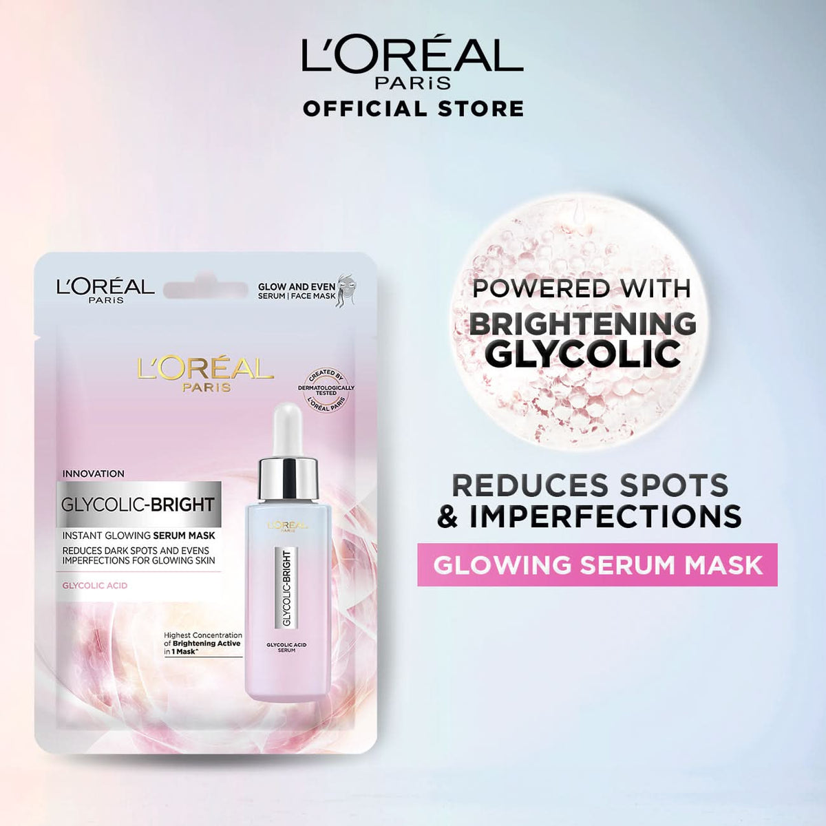 Glycolic Bright Instant Glowing Serum Mask - L'Oreal Paris.