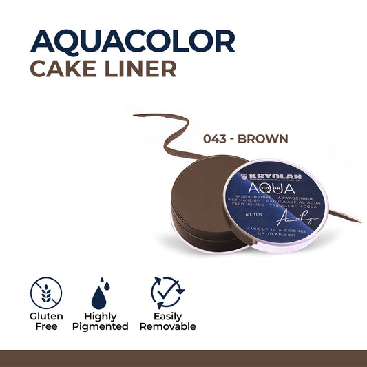 Kryolan - Aquacolor Cake Liner - 043 - Brown