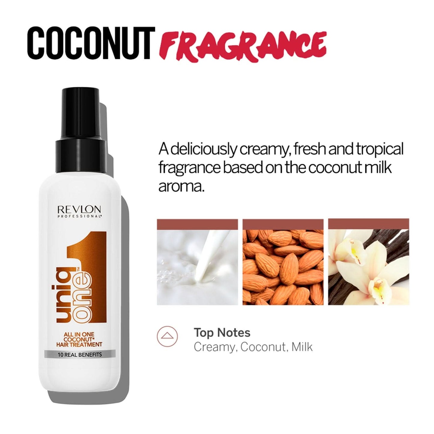  UniqONEâ„ Repair Hair Spray Leave-In Treatment - 150ml - "All-in-One" 10 Benefits Hair Serum - Coconut Fragrance