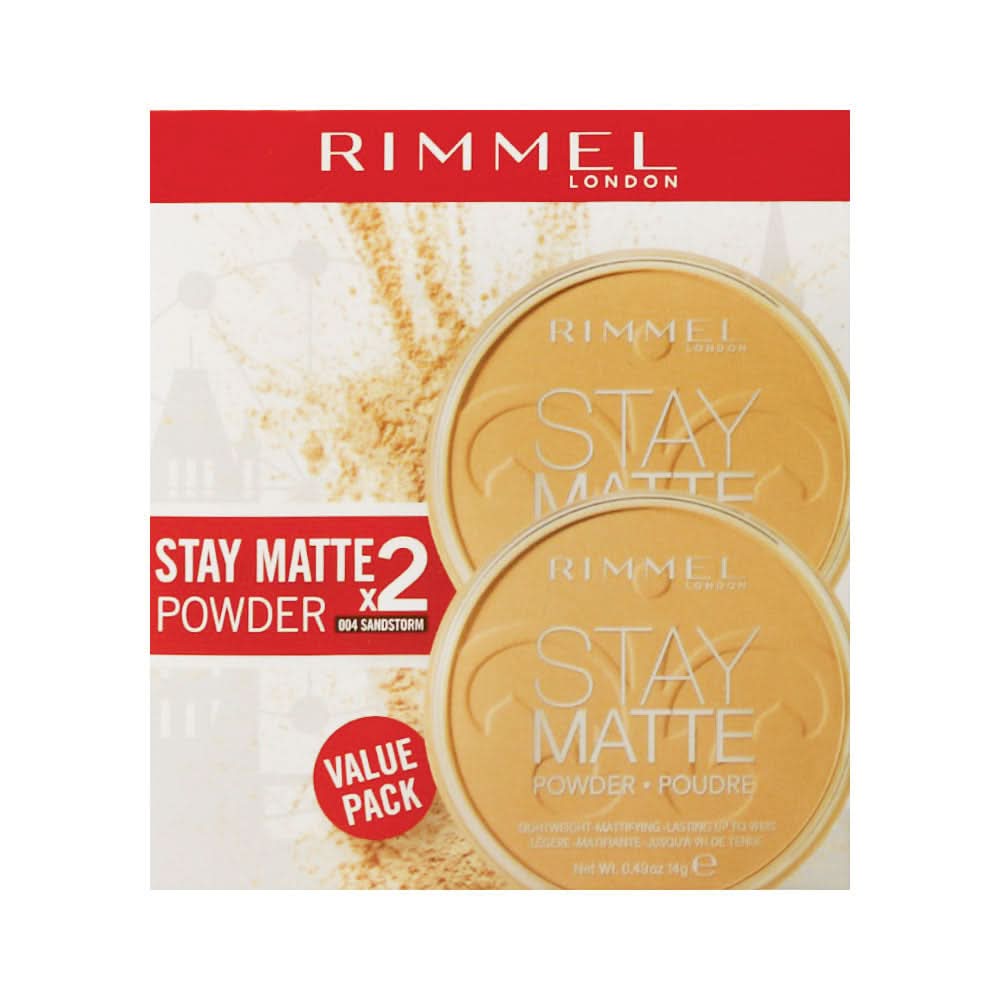 Rimmel Stay Matte Pressed Powder 005 Silky Beige Two-Pieces Value Pack