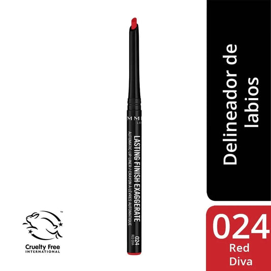 Rimmel London Lasting Finish Exaggerate Automatic Lip Liner 024 Red Diva