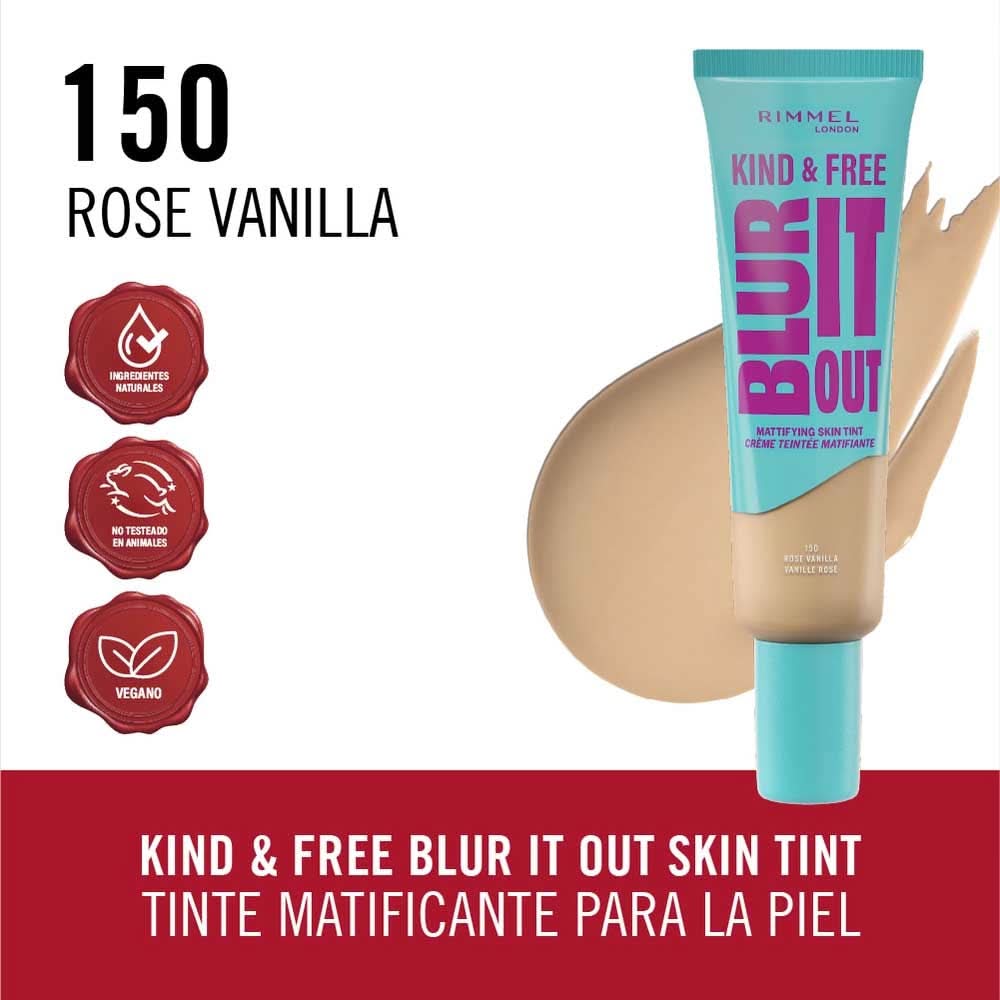 Rimmel London Kind & Free Blur It Out Mattifying Skin Tint, Shade 150 Rose Vanilla