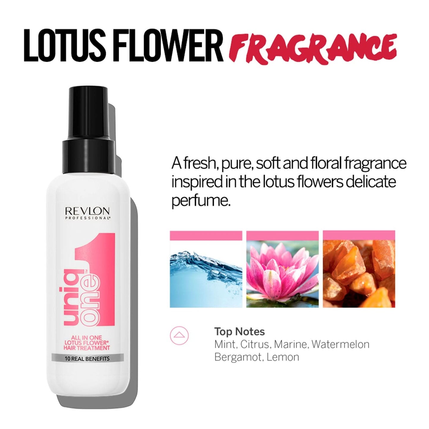  UniqONEâ„ Repair Hair Spray Leave-In Treatment - 150ml - "All-in-One" 10 Benefits Hair Serum - Lotus Fragrance