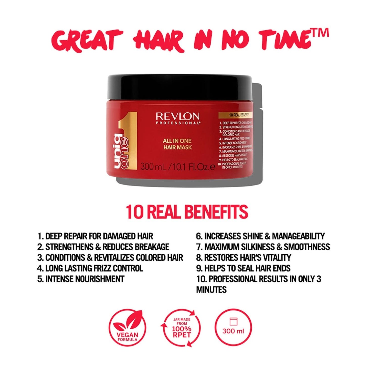 UniqONE Repair Hair Treatment Mask - "All-in-One" 10 Benefits - 300ml