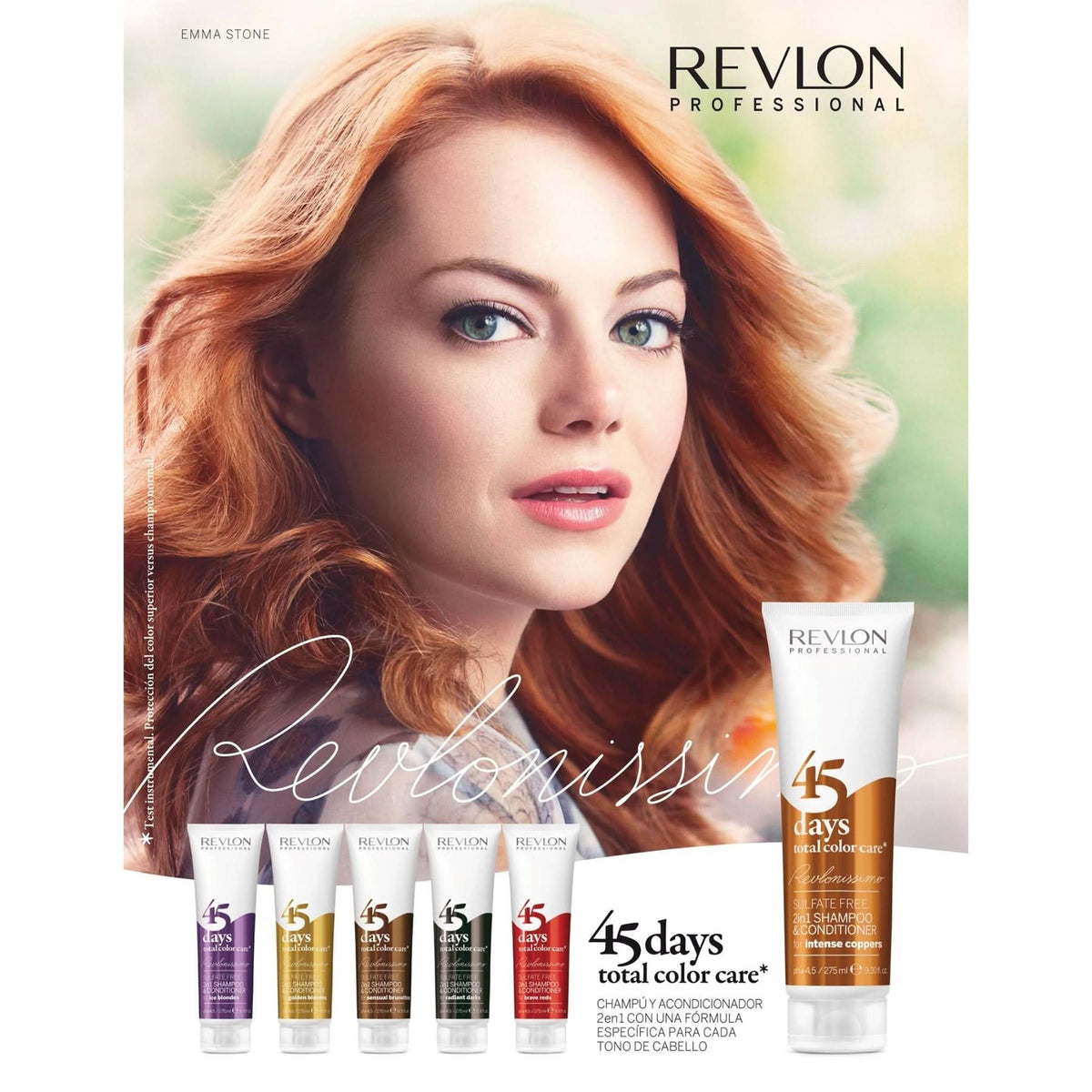 Revlonissimo 45 Days Total Color Care Conditioning Shampoo - Intense Coppers  275ml
