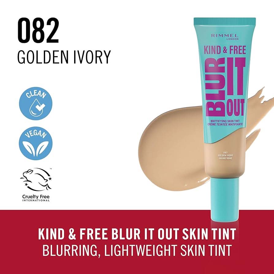 Rimmel Kind & Free Blur It Out Mattifying Skin Tint 082 Golden Ivory