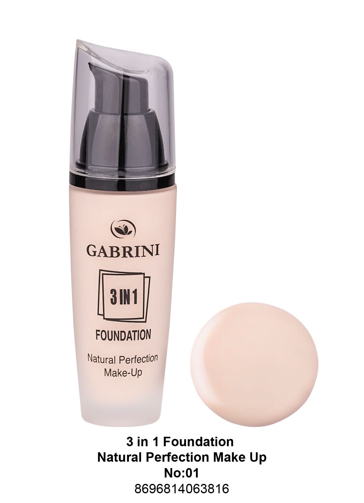 Gabrini 3 In 1 Foundation (Natural Perfection Makeup) # 01