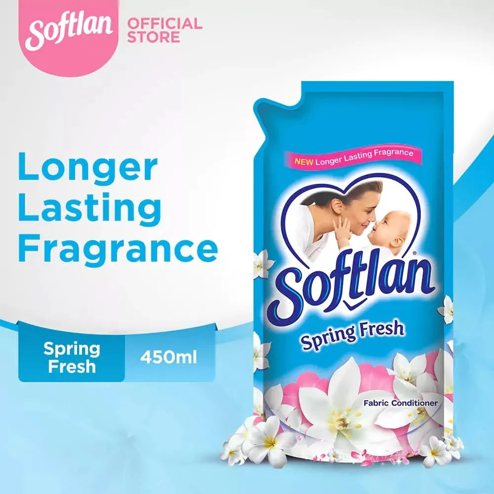 Softlan 425ml Pouch Spring Fresh - Fabric Conditioner