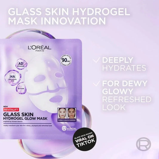 Loreal Paris Mask Revitalift Hyaluronic Acid Glass Skin Hydrogel Glow 25g