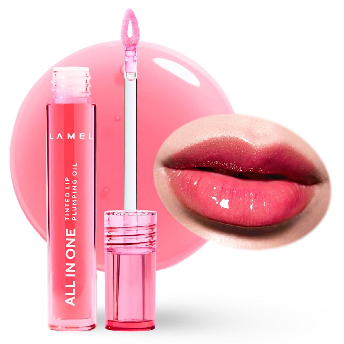 LAMEL All in One Lip Tinted Plumping Oil - 401 Peachy 3ml