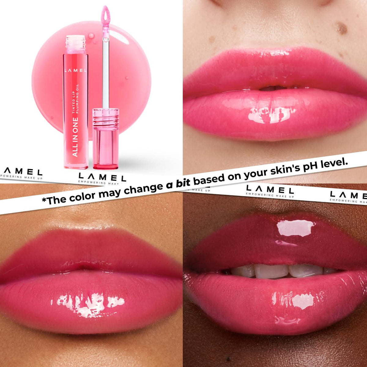 LAMEL All in One Lip Tinted Plumping Oil - 401 Peachy 3ml