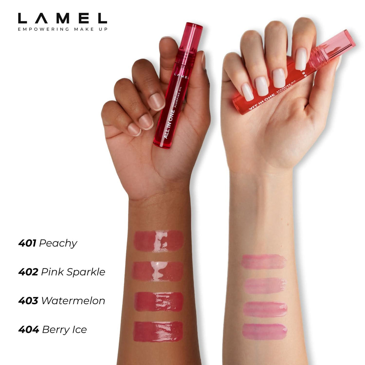 LAMEL All in One Lip Tinted Plumping Oil - 401 Peachy 3ml