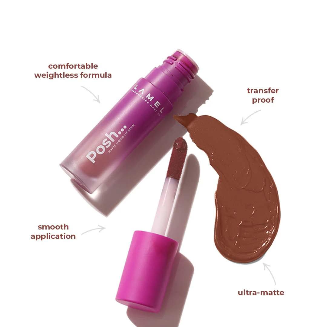 LAMEL Posh Matte Liquid Lip Stain - 404 Blush Pink 4gm