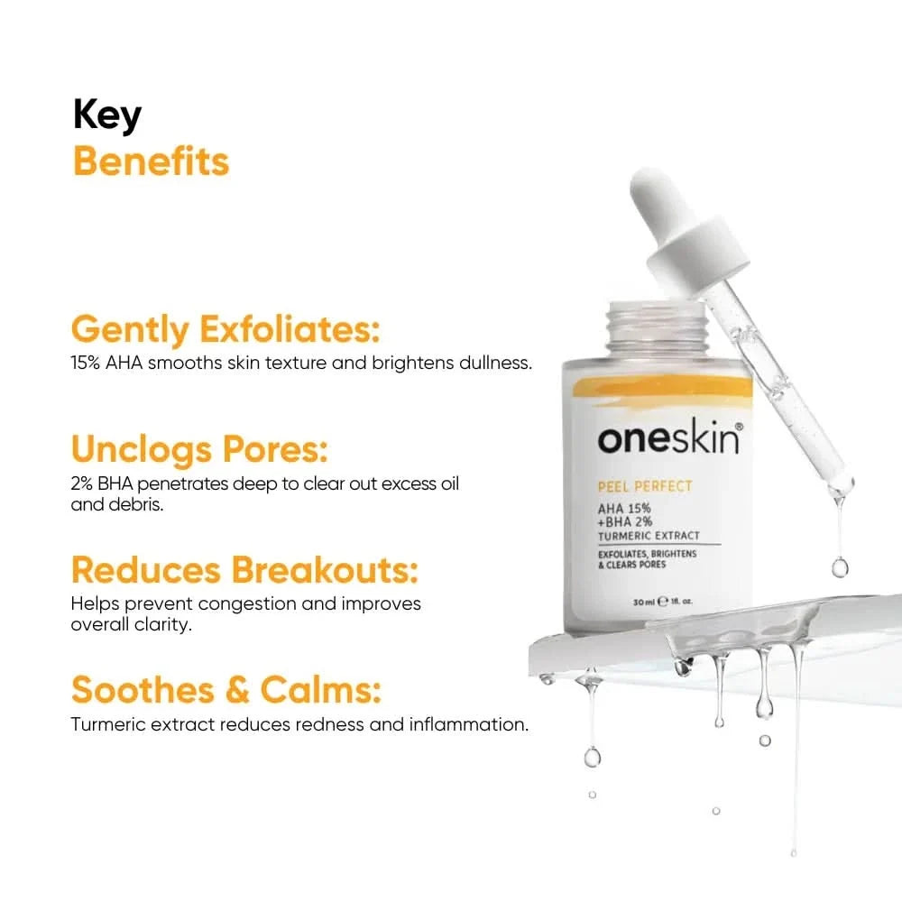 Peel Perfect AHA 15% + BHA 2%, Turmeric Extract - 30ml