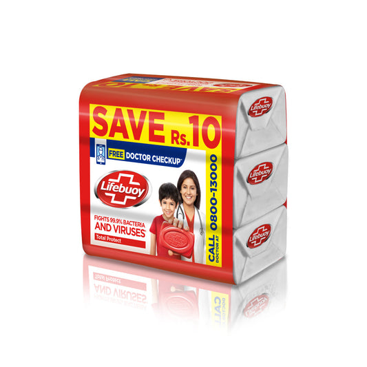 Lifebuoy Bar Total Protect Trio (Red) 130G
