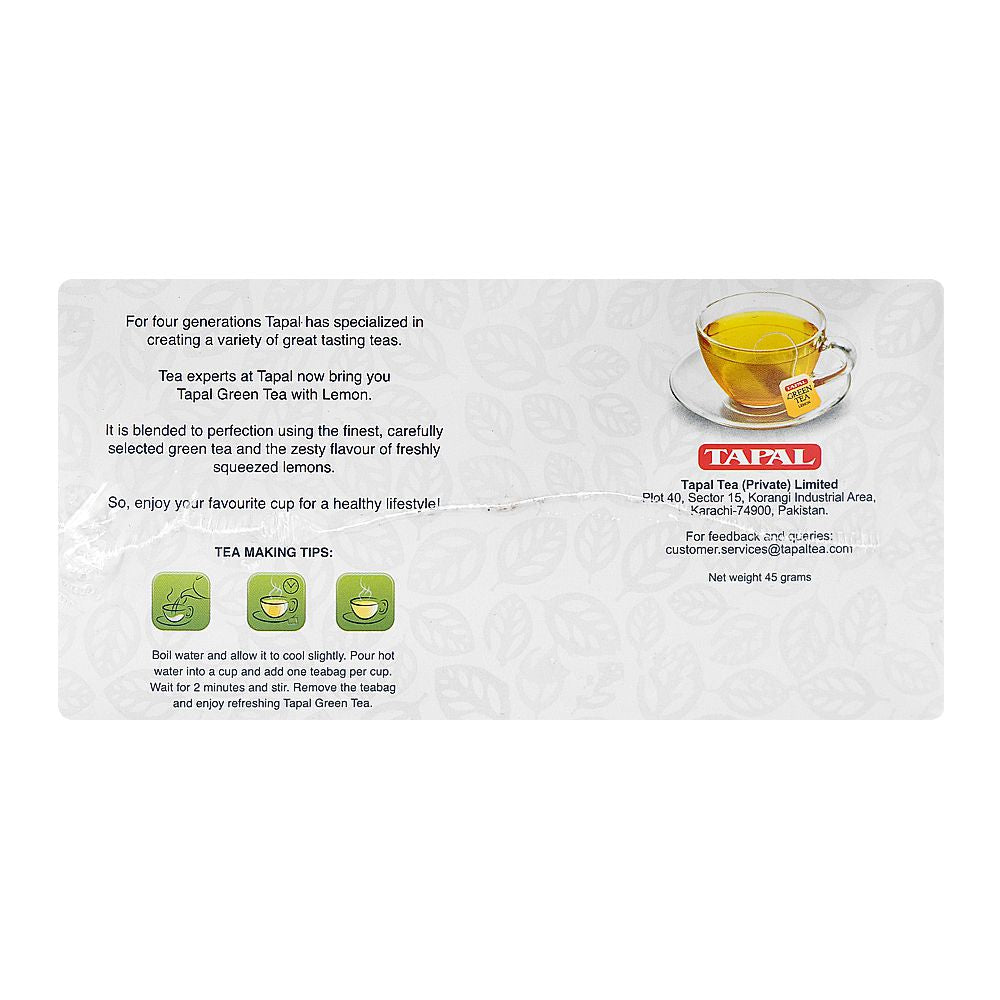 Tapal Lemon Green Tea Bags 30-Pack