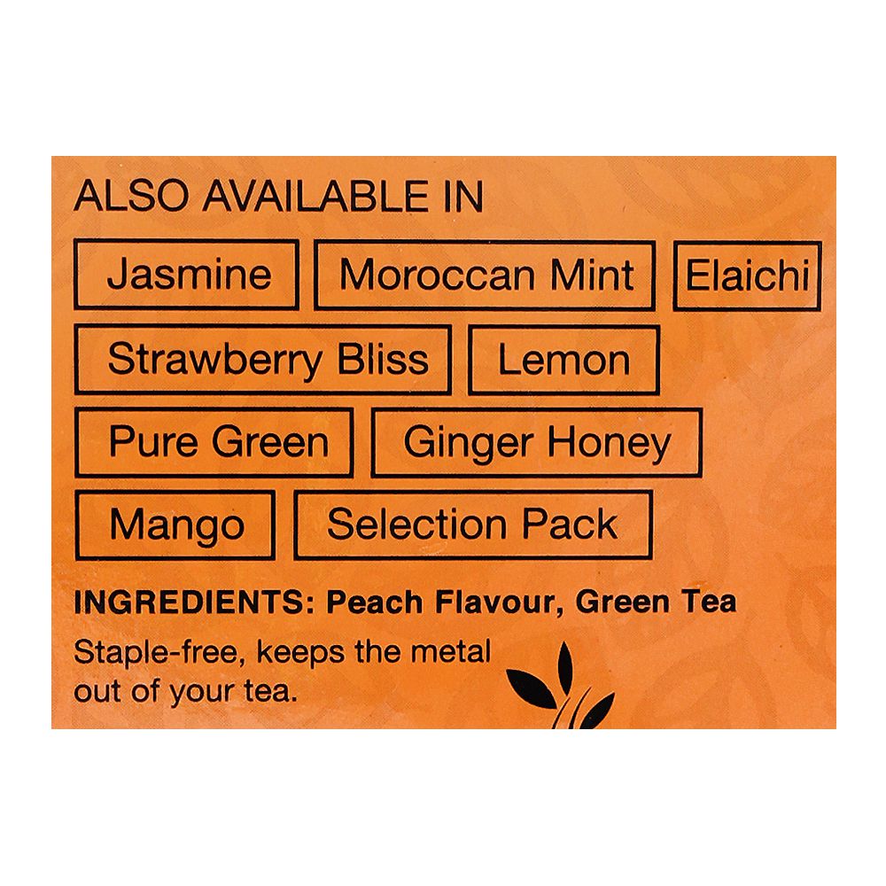 Tapal Tropical Peach Green Tea Bags 30-Pack