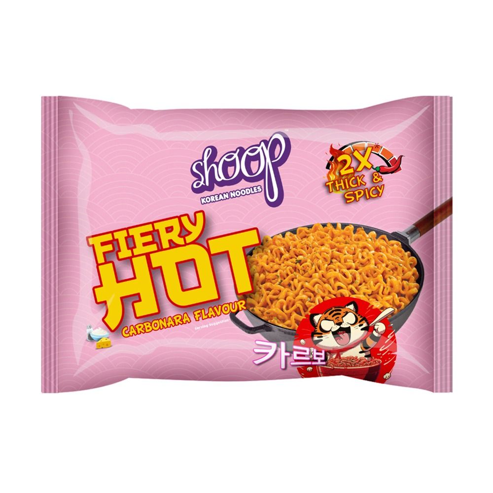 Shan Shoop Korean Noodles Fiery Hot Carbonara, 140g
