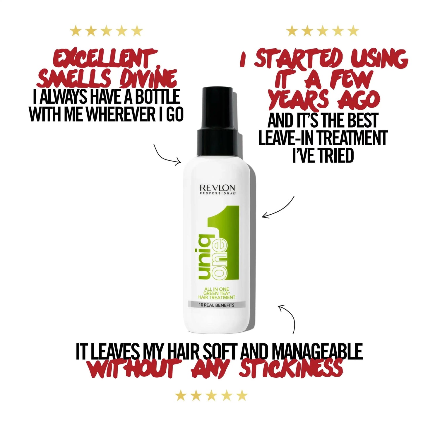  UniqONEâ„ Repair Hair Spray Leave-In Treatment - 150ml - "All-in-One" 10 Benefits Hair Serum - Green Tea Fragrance