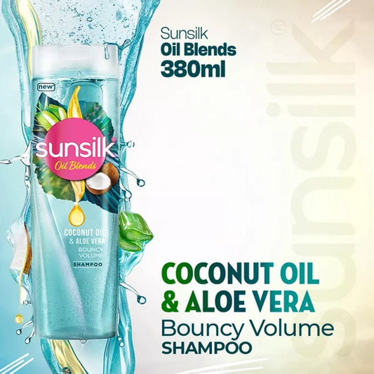 SUNSILK COCONUT AND ALOE VERA SHAMPOO 380ML