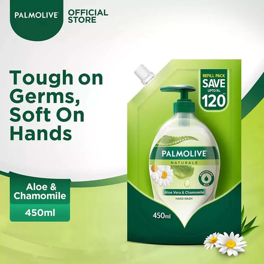 Palmolive Naturals Liquid Handwash Aloe & Chamomile 450ml Refill Pouch