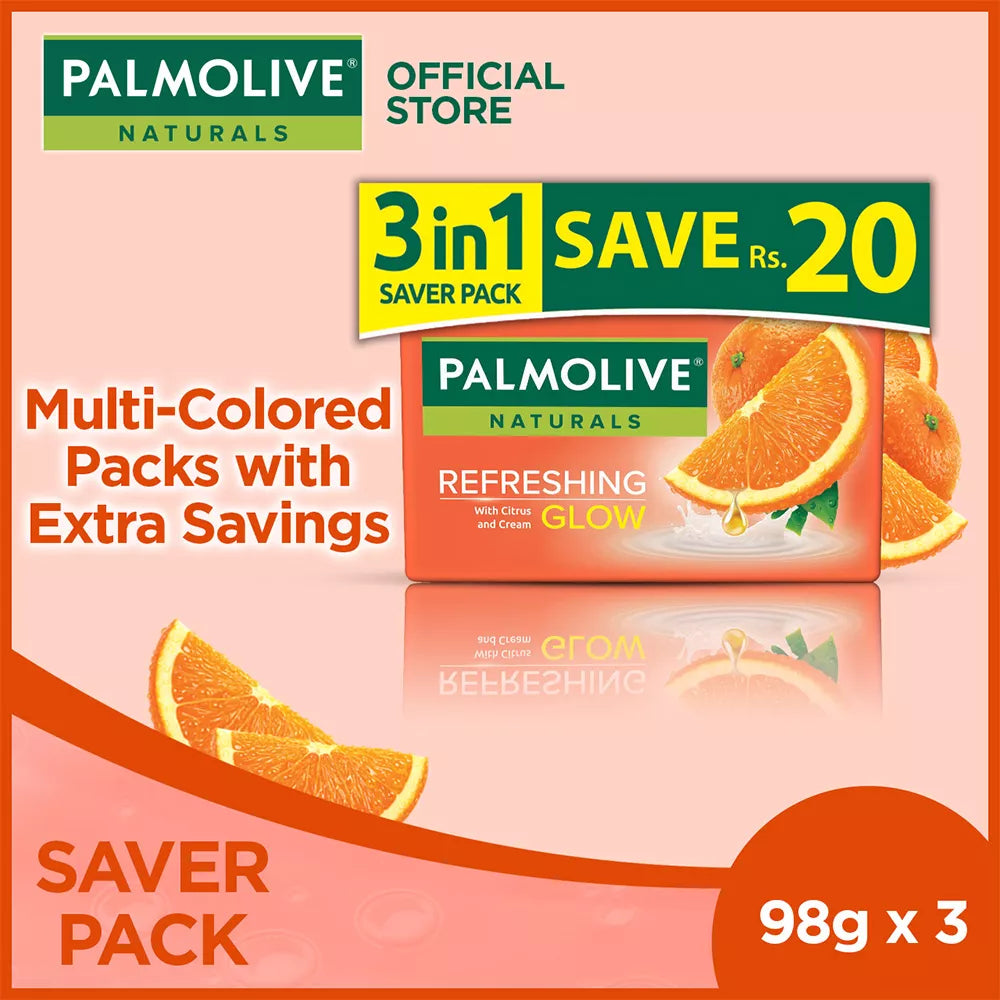 Palmolive Naturals Bar Soap Saver Pack 98gx3 - Refreshing Glow