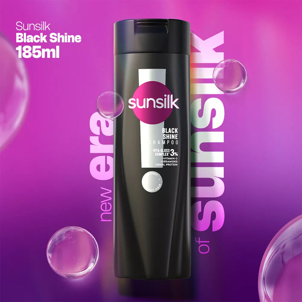 SUNSILK BLACK SHINE SHAMPOO 185ml
